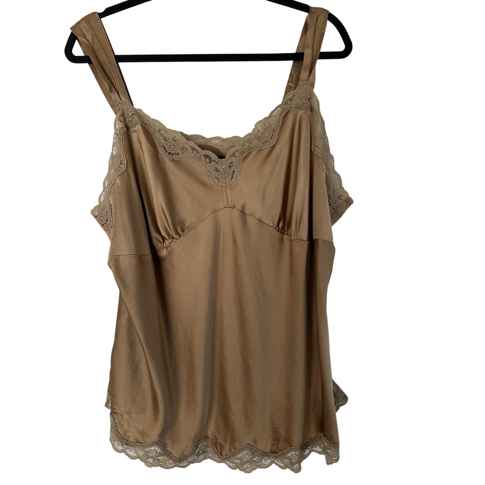 Karen Kane Vtg Y2K Silk Lace Trim Camisole Women 2X